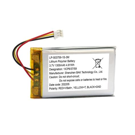 Bakth P S J Lithium Polymer Rechargeable V Mah Battery