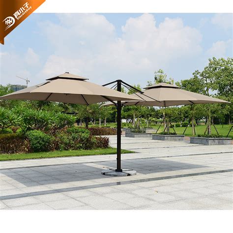 Homful Garden Umbrella 10 Ft Solar Led Patio Cantilever Offset Umbrella With 360 Degree Rotation