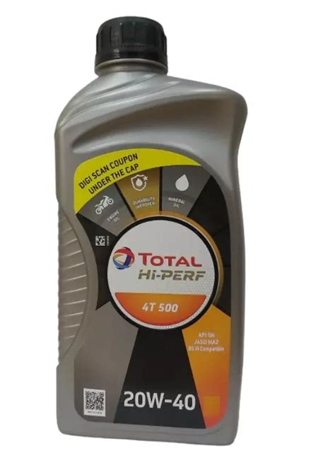 Buy Total HI PERF 4T 500 20W 40 Motor Cycle Oil 900 Ml Online In India