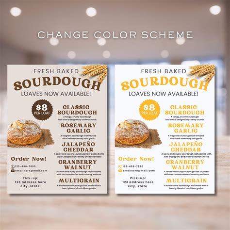 Sourdough Flyer, Sourdough Sale Flyer, Bread Flyer, Bread for Sale