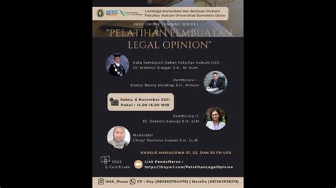 Online Traning Series I Pelatihan Legal Opinion Youtube