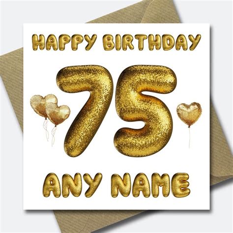 Personalised 75th Birthday Card Happy 75th Birthday Card For Mum