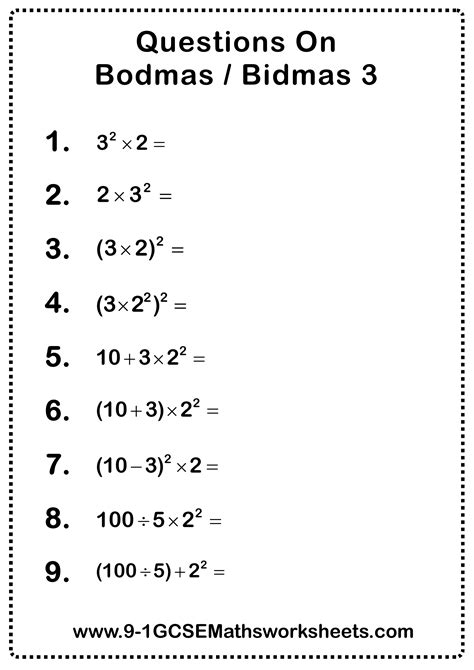 Basic Mathematics Questions And Answers Bodmas Questions 3 I