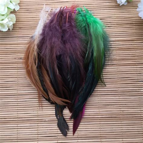 Aliexpress.com : Buy 500 PCS Natural Colourful Rooster Feathers Fly ...