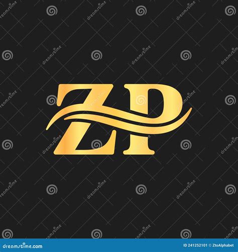 Zp Letter Logo Elegant Wave Monogram Design Stock Vector Illustration