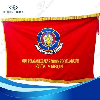 Jual Bendera Ruangan Pataka Logo Damkar X Cm Bordir Shopee