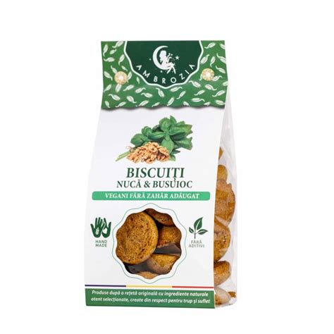 Biscuiti Vegani Cu Nuca Si Busuioc Fara Zahar G Hiper Ambrozia