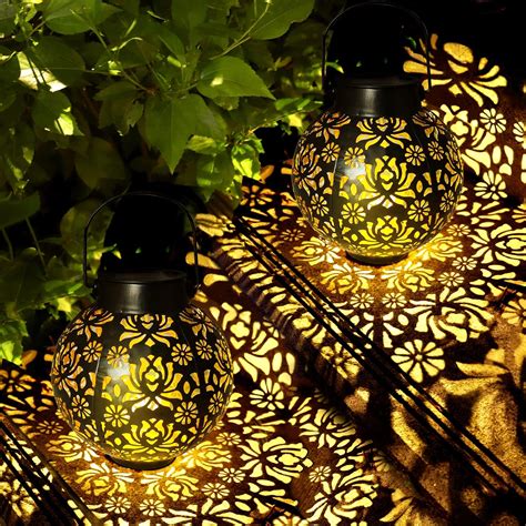 Buy Solar Lanterns Outdoor Waterproof, 2 Pack Solar Lanterns Outdoor ...