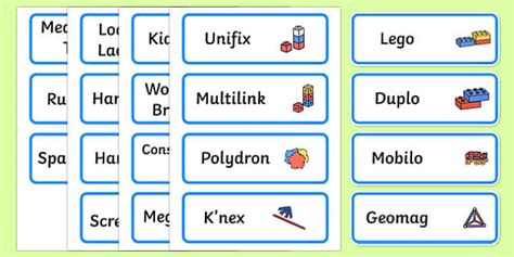 Editable Construction Area Resource Labels Blue