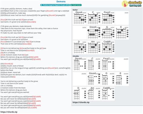 Chord: Demons - tab, song lyric, sheet, guitar, ukulele | chords.vip