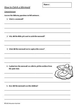 How To Catch A Mermaid By Adam Wallace Worksheets By Education