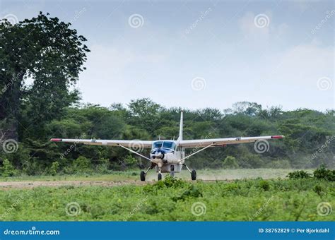 Plane Just Landed In The Bush Tanzania Editorial Stock Image Image Of