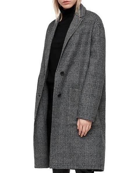 Allsaints Anya Oversized Houndstooth Coat Women Bloomingdales