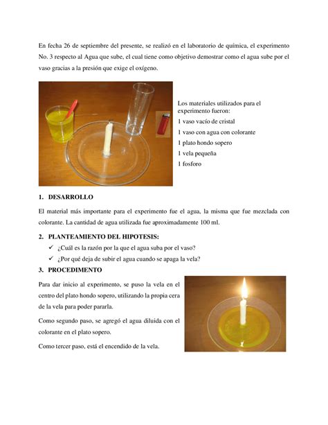 Experimento de química | Apuntes de Química | Docsity