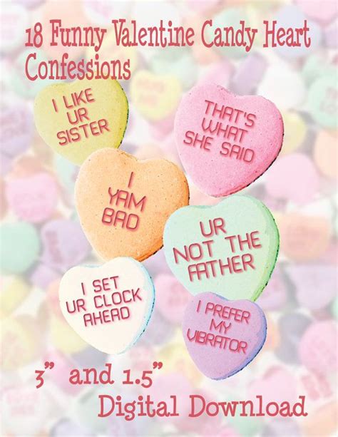 Conversation Heart Clipart Candy Heart Clipart Funny Candy Etsy