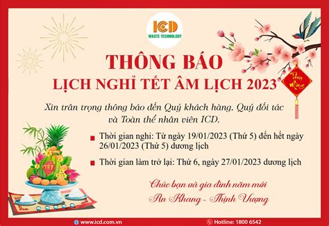 Thông báo nghỉ tết Nguyên Đán 2023