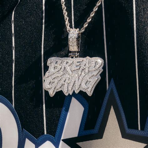 Diamond Bread Gang Necklace Pendant By Moneybagg Yo And Rope Chain The