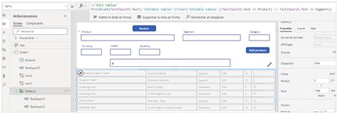 Créer une application pour modifier des tableaux dans des applications