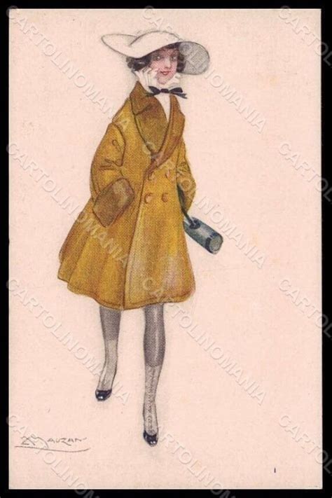 Artist Signed Mauzan Fashion Glamour Lady Art Deco Serie 8 1 Pc VK7561