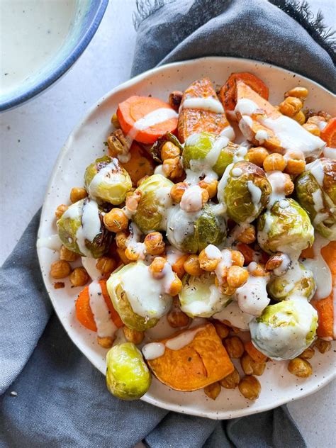 Maple Tahini Roasted Chickpeas And Veggie Sheet Pan The Dietitian Feed