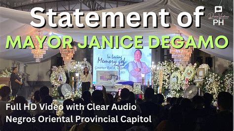 Mayor Janice Degamos Statement During The Wake Of Gov Degamo At Neg