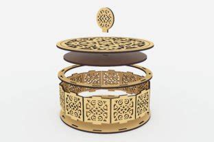 Decorative Round Box Laser Cut Svg Files Graphic By Elazer Dizayn