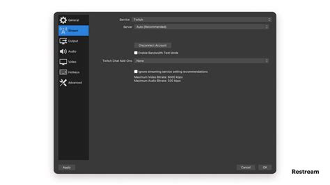 Twitch Streaming With OBS Studio Restream Integrations