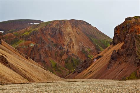 Multicolored Rhyolite Mountains In Landmannalaugar Stock Photo Image