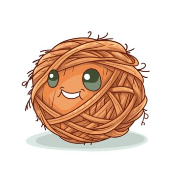 Ball Of Yarn Clipart Cute Smiling Orange Wool Ball Comic Vector