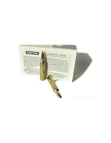 MUNITION NORMA 223 REM TAC 55G FMJ BOITE BLANCHE PAR 30 Armurerie