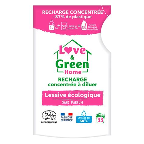 Love and Green Lessive écologique sans Parfum 1 5L Flacon et ou