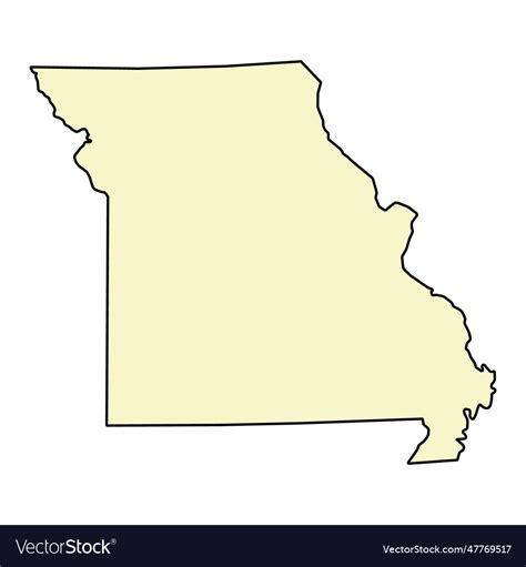 Missouri map shape united states of america flat Vector Image