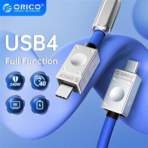 HOT 2023 ORICO USB4 Cable 240W PD USB C Cable Silicone Data Line Fast