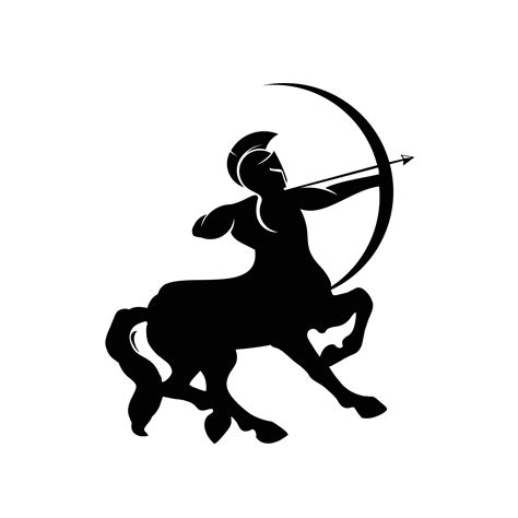 Centaur Archer Mythology Creature Sagittarius Zodiac Sign Vector Logo