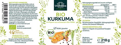 Bio Kurkuma Mit Schwarzem Bio Pfeffer Mit Mg Curcumin Und Mg