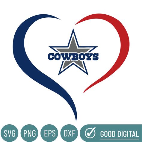 Dallas Cowboys Heart Logo Svg, Dallas Cowboys Svg, Sport Svg | Inspire