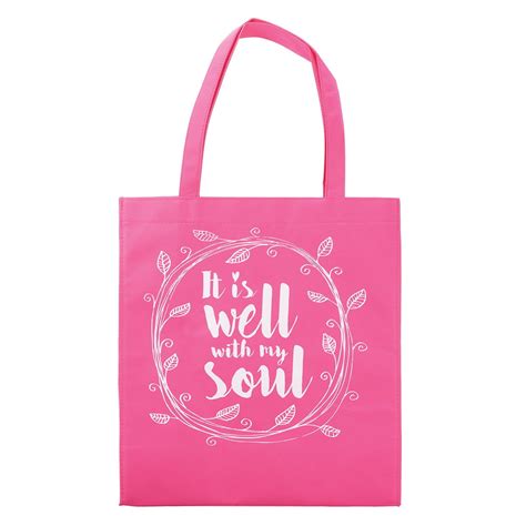 Pink Reusable Shopping Bag It Is Well With My Soul Women S Large Tote