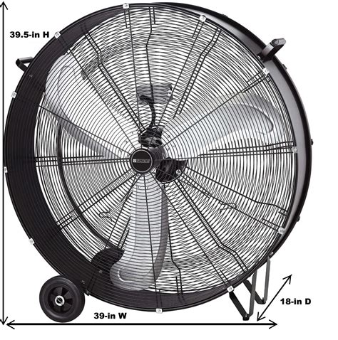 Utilitech 36-in 120-Volt 2-Speed High Velocity Indoor Black Industrial