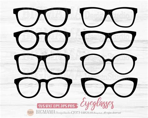 Eyeglasses Svg Summer Fashion Eyewear Bundle Png Dxf Cut File Cricut Silhouette Eyeglasses Svg