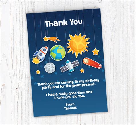 Planets And Space Rockets Thank You Cards Personalise Online Plus