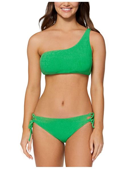 Raisins Juniors Shine On One Shoulder Bikini Top Sweet Side Tie Side