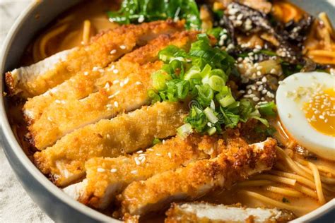 Homemade Japanese Chicken Katsu Ramen Stock Image Image Of Delicious