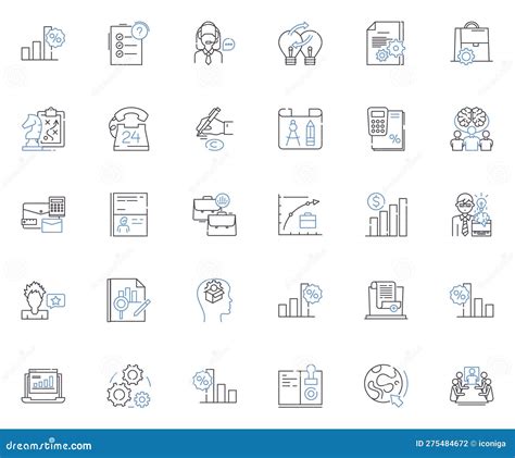 Performance Tracking Linear Icons Set Analytics Metrics Evaluations