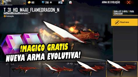 LLEGO LA NUEVA ARMA EVOLUTIVA A FREE FIRE M4A1 FLAMADRAGON CUBO MAGICO