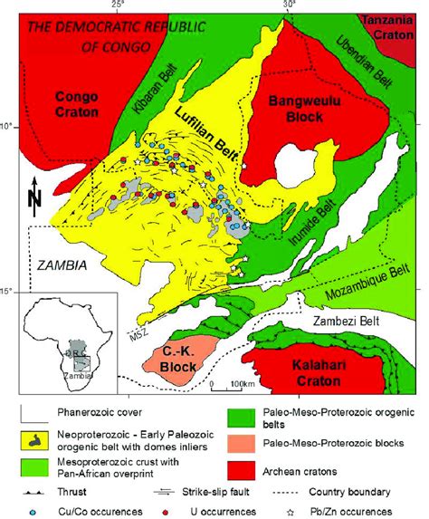 Geological Map Of The Lufilian Belt With The Main Tectonic