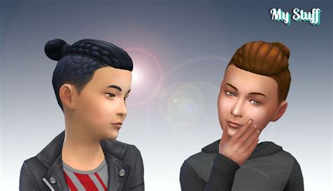 Mystufforigin: Under Cut Braid hair for Boys - Sims 4 Hairs | Braids ...