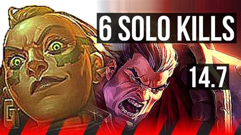 Illaoi Vs Darius Top 6 Solo Kills 400 Games Kr Master 14 7