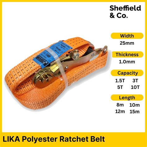 LIKA Polyester Ratchet Belt Cargo Lashing Tie Down 1 5T 2T 3T