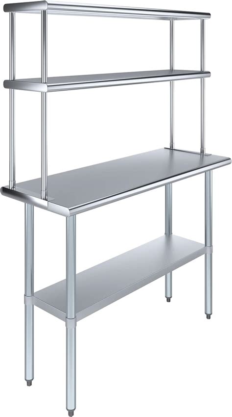 18 X 48 Stainless Steel Table With Overshelf Commercial