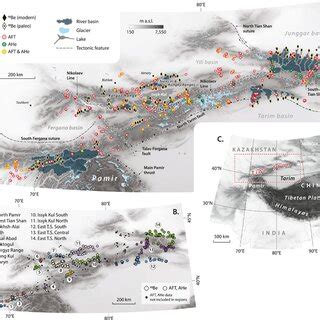 Topographic Maps Of The Tian Shan Based On The M Srtm Dem And